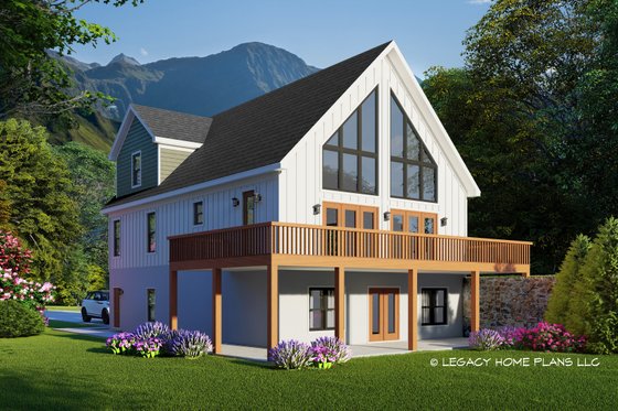 Exterior - Rear Elevation for Traditional House Plan #932-665 - 3 bed, 2.5 bath