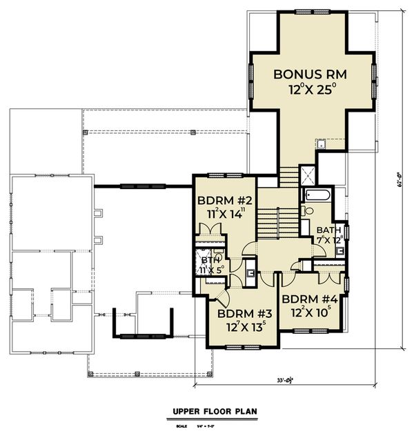 Farmhouse Floor Plan - Upper Floor Plan #1070-42