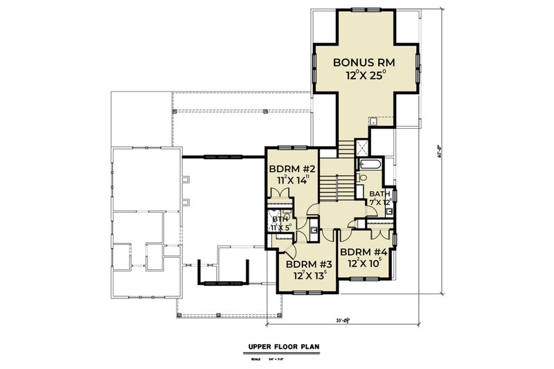 Dream House Plan - Floor Plan - Upper Floor for Farmhouse House Plan #1070-42 - 4 bed, 3.5 bath
