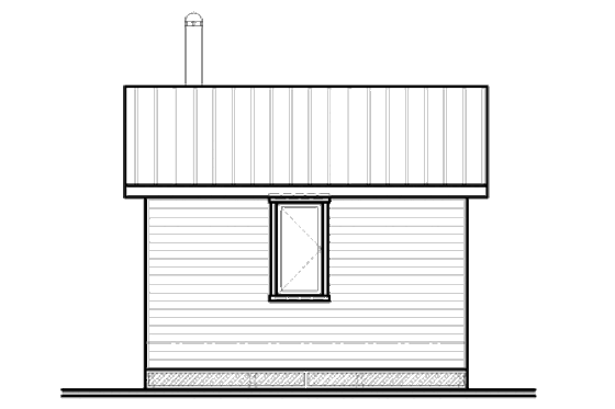 Exterior - Rear Elevation for Cottage House Plan #23-2287 - 1 bed, 1 bath