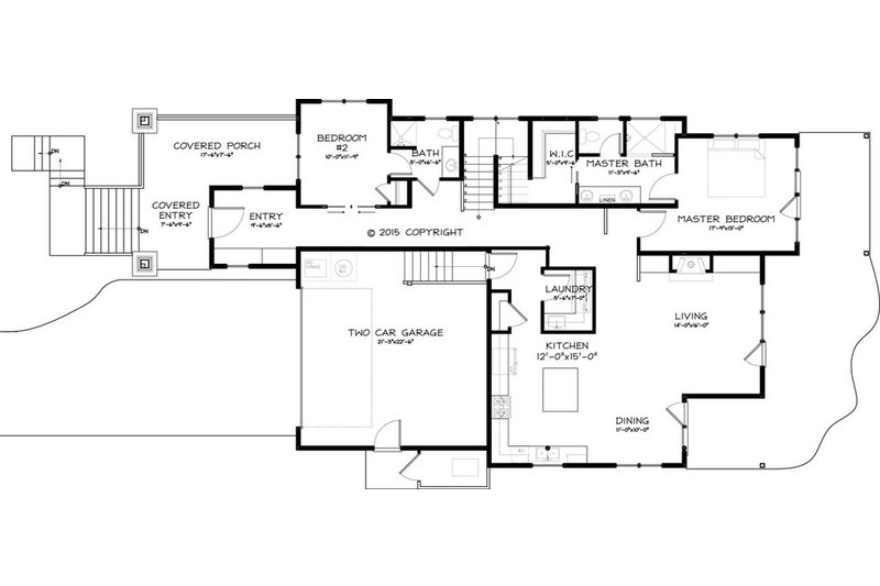 Architectural House Design - Floor Plan - Main Floor for Craftsman House Plan #895-44 - 4 bed, 3 bath