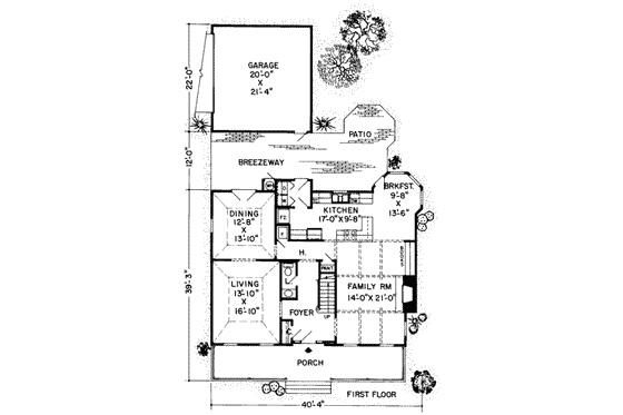 Floor Plan - Main Floor for Country House Plan #312-185 - 4 bed, 2.5 bath