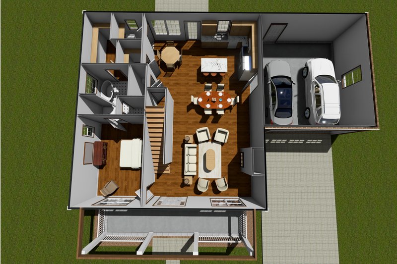 Home Plan - Floor Plan - Main Floor for Cottage House Plan #513-3 - 3 bed, 2.5 bath