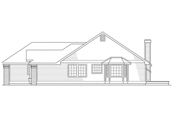 Exterior - Rear Elevation for Traditional House Plan #124-119 - 3 bed, 2 bath