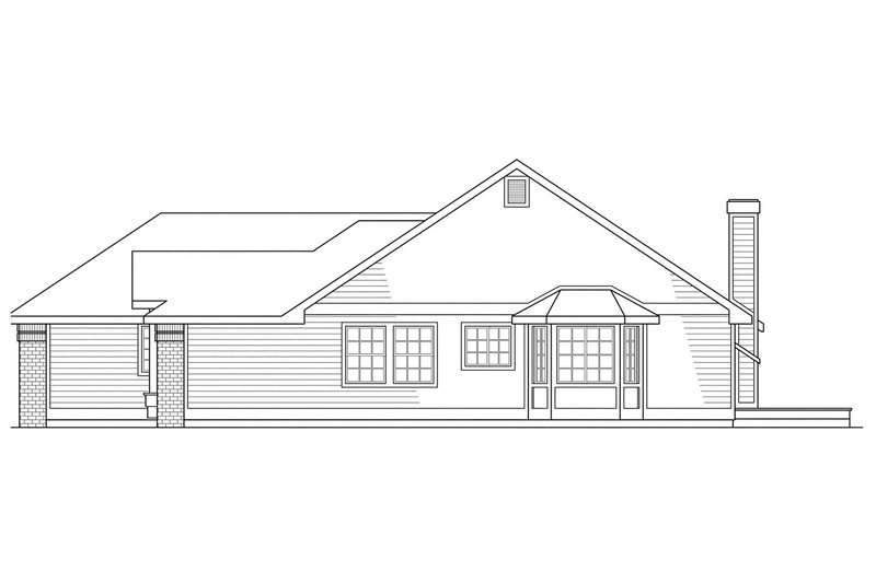 Home Plan - Exterior - Rear Elevation for Traditional House Plan #124-119 - 3 bed, 2 bath