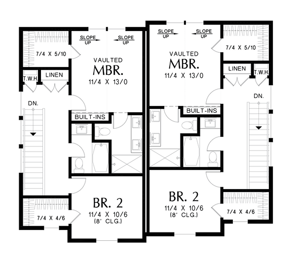 Farmhouse Floor Plan - Upper Floor Plan #48-1106