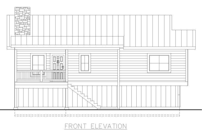 House Blueprint - Exterior - Front Elevation 3 for Cottage House Plan #117-1050 - 3 bed, 3 bath