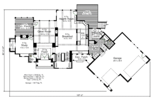European style house plan, main floor plan