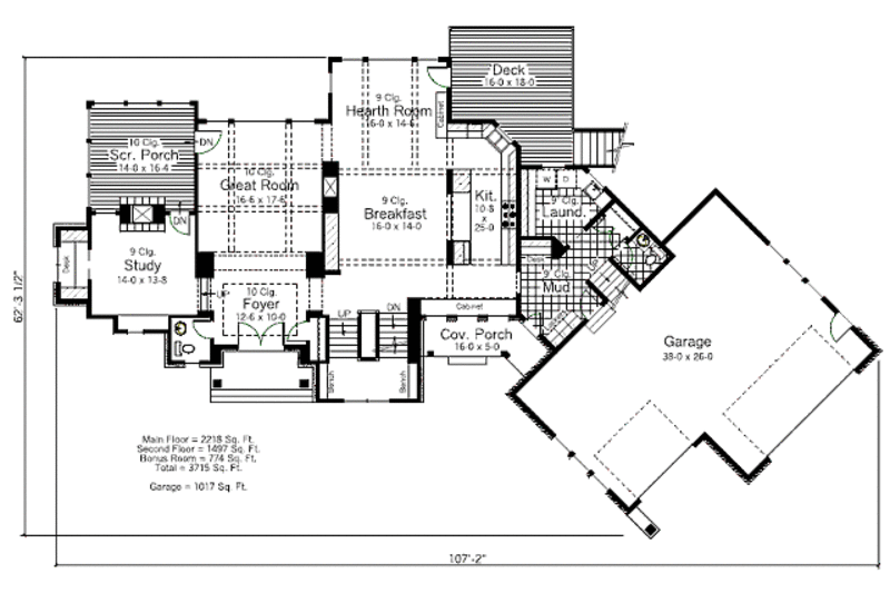 Dream House Plan - European style house plan, main floor plan