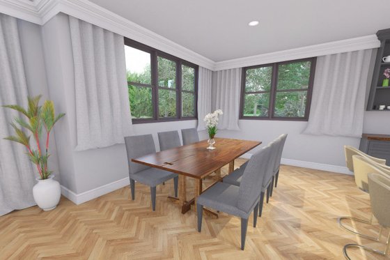 Interior - Dining Room for Modern House Plan #124-1261 - 3 bed, 2.5 bath