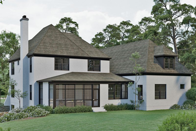 House Design - Exterior - Rear Elevation for European House Plan #461-110 - 5 bed, 4 bath