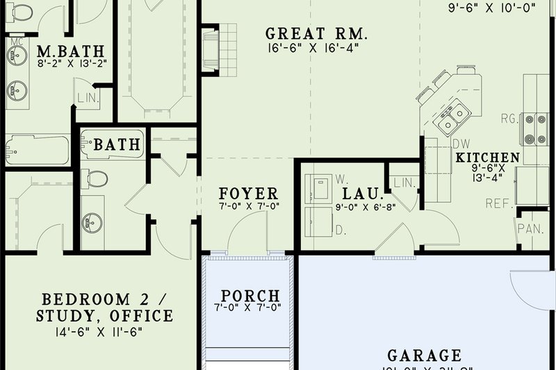 Home Plan - Exterior - Front Elevation 4 for Ranch House Plan #17-2938 - 2 bed, 2 bath