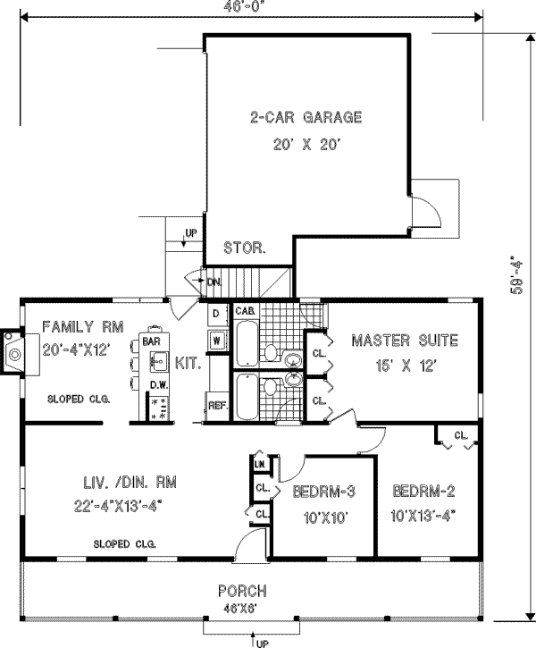 Dream House Plan - Farmhouse Floor Plan - Main Floor Plan #3-108