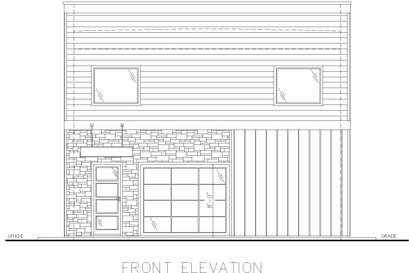 House Blueprint - Exterior - Front Elevation 3 for Contemporary House Plan #117-993, 1 bath