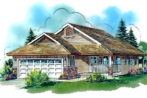 Country Exterior - Front Elevation Plan #18-1061