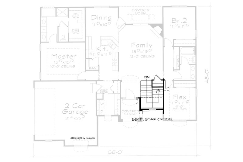 House Blueprint - Floor Plan - Other Floor for Traditional House Plan #20-2098 - 3 bed, 2 bath