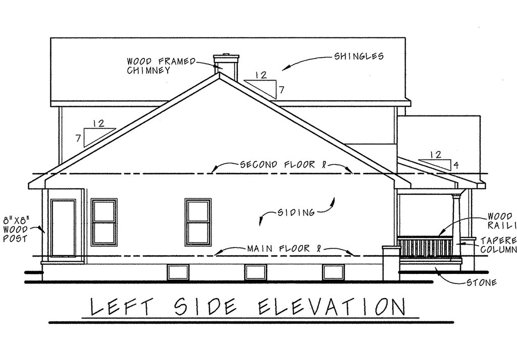 Exterior - Other Elevation for Cottage House Plan #20-874 - 4 bed, 3 bath