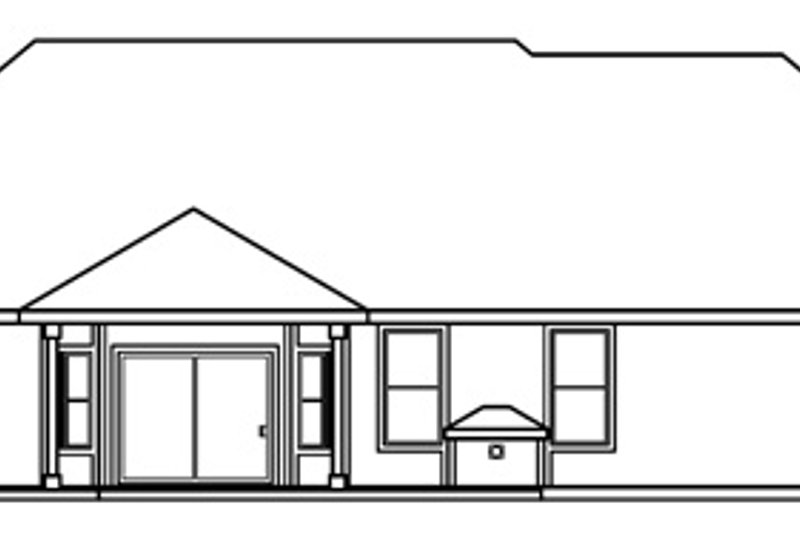 House Plan Design - Exterior - Rear Elevation for Ranch House Plan #124-497 - 3 bed, 3 bath