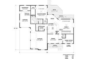 Floor Plan - Main Floor for Craftsman House Plan #56-584 - 4 bed, 4.5 bath