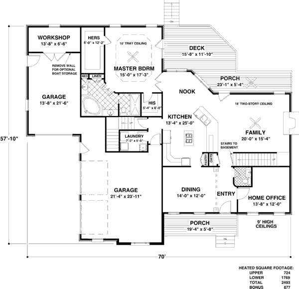 Home Plan - Craftsman Floor Plan - Main Floor Plan #56-584