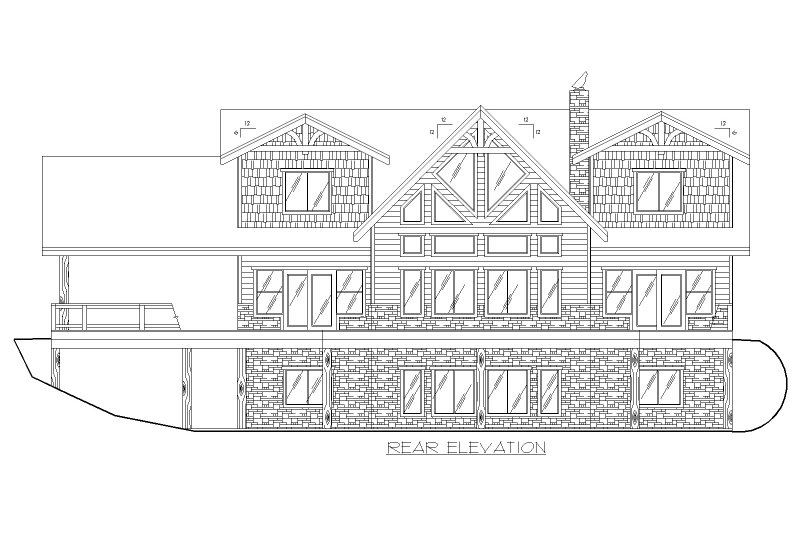 Dream House Plan - Exterior - Rear Elevation for Cabin House Plan #117-922 - 4 bed, 4.5 bath