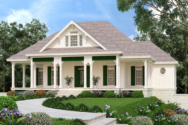 Architectural House Design - Ranch Exterior - Front Elevation Plan #45-579