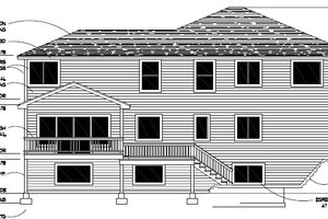 Exterior - Rear Elevation for Craftsman House Plan #112-182 - 4 bed, 2.5 bath