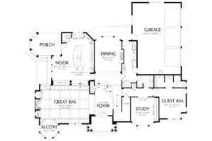 Floor Plan - Main Floor for Craftsman House Plan #48-807 - 4 bed, 4.5 bath