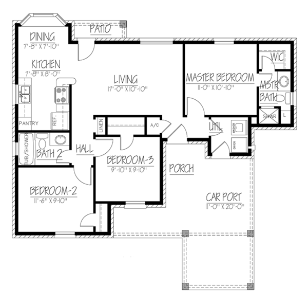 House Blueprint - Ranch Floor Plan - Main Floor Plan #1061-27