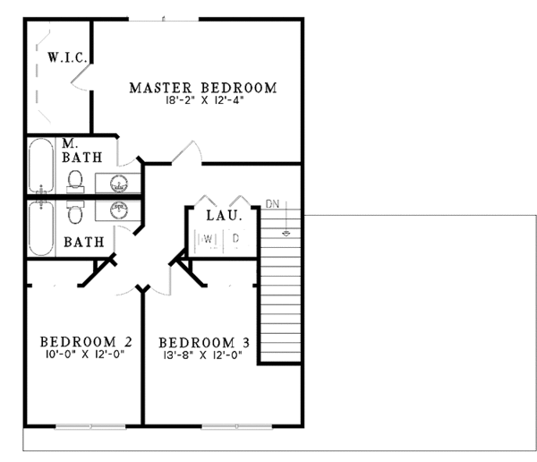 House Design - Country Floor Plan - Upper Floor Plan #17-3013