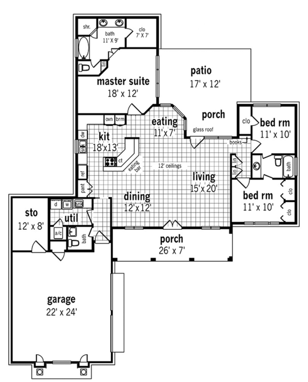 Home Plan - European Floor Plan - Main Floor Plan #45-568