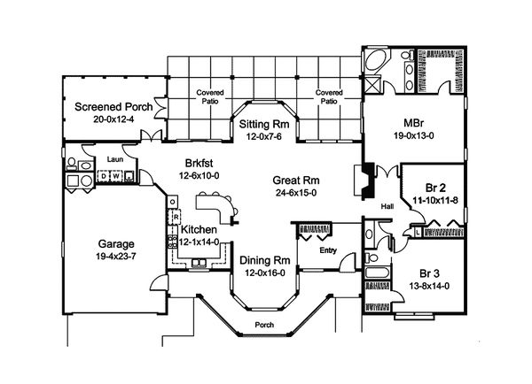 Dream House Plan - Country Floor Plan - Main Floor Plan #57-689