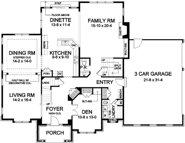 House Plan Design - Classical Floor Plan - Main Floor Plan #328-414