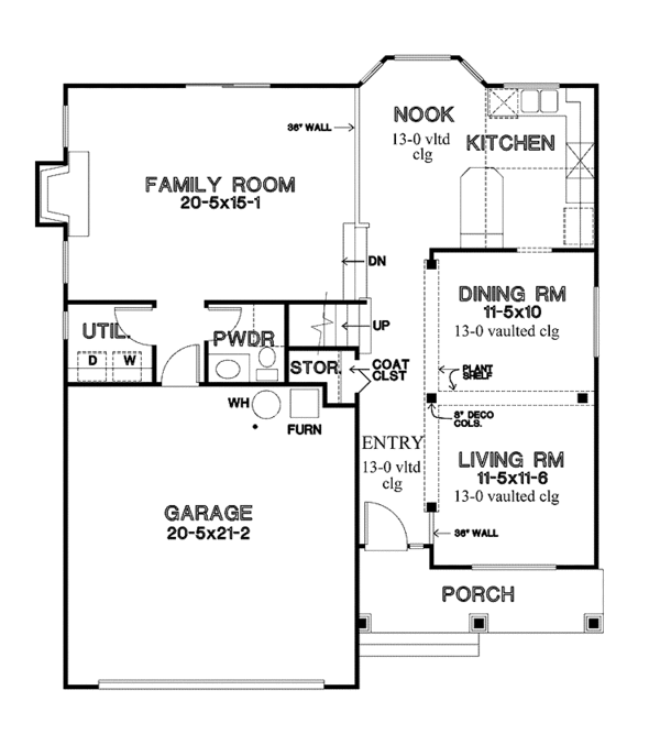 Architectural House Design - Country Floor Plan - Main Floor Plan #966-24