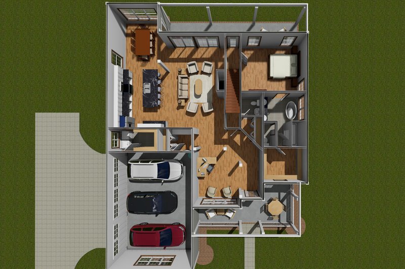 Home Plan - Floor Plan - Main Floor for Farmhouse House Plan #513-2233 - 4 bed, 3.5 bath
