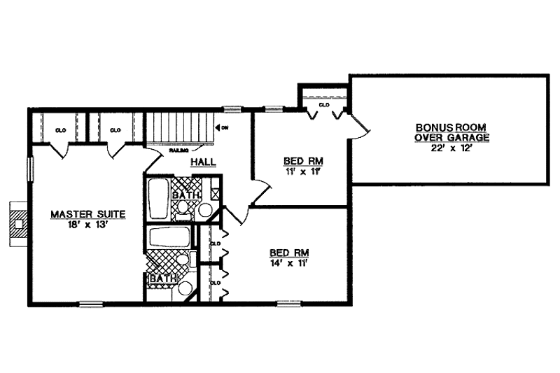 House Plan Design - Floor Plan - Upper Floor for Classical House Plan #45-511 - 3 bed, 2.5 bath