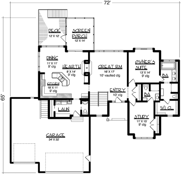 Home Plan - European Floor Plan - Main Floor Plan #320-1037