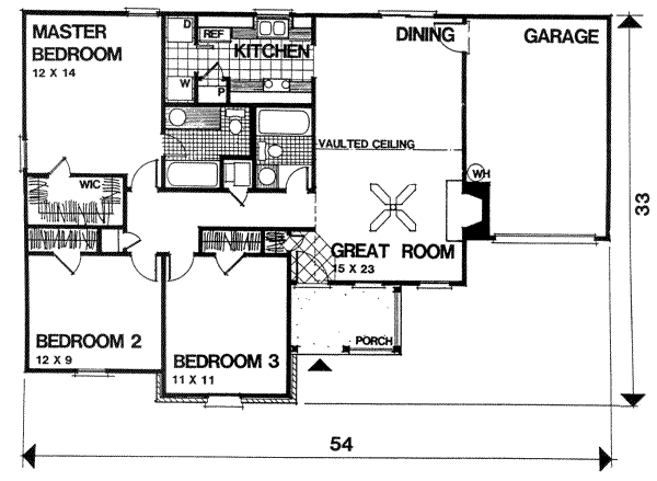 Architectural House Design - Ranch Floor Plan - Main Floor Plan #30-112