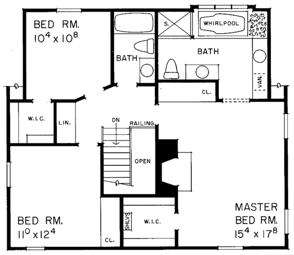 Dream House Plan - Country Floor Plan - Upper Floor Plan #72-882