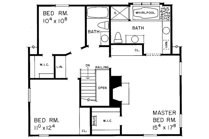 Dream House Plan - Floor Plan - Upper Floor for Country House Plan #72-882 - 3 bed, 2.5 bath