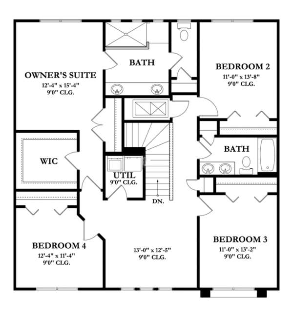 Mediterranean Floor Plan - Upper Floor Plan #1058-61