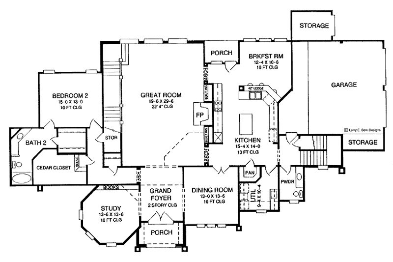 Home Plan - Floor Plan - Main Floor for European House Plan #952-140 - 3 bed, 3.5 bath