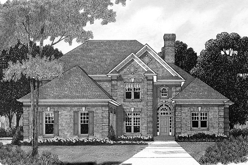 Architectural House Design - Exterior - Front Elevation 3 for Traditional House Plan #453-181 - 4 bed, 4 bath