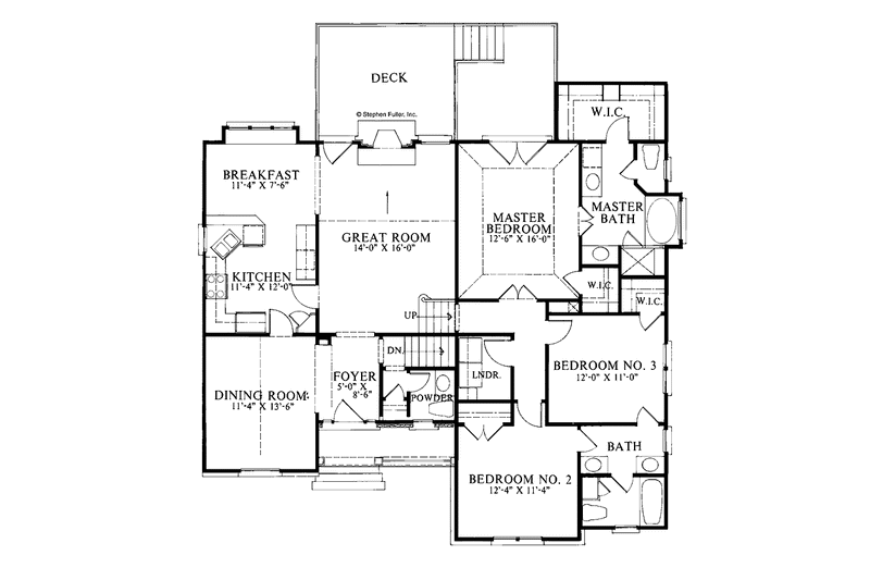 Home Plan - Floor Plan - Main Floor for Country House Plan #429-153 - 3 bed, 2.5 bath