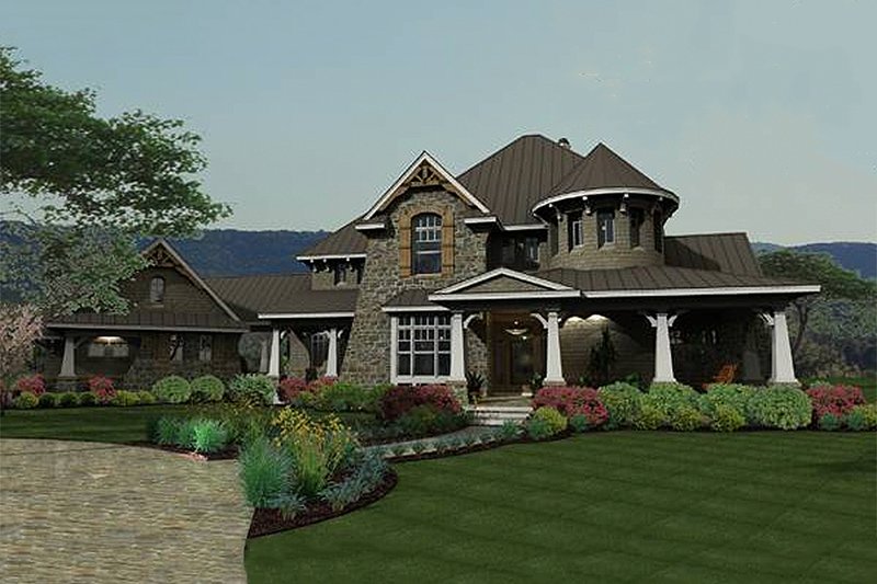 Architectural House Design - Craftsman Exterior - Front Elevation Plan #120-173