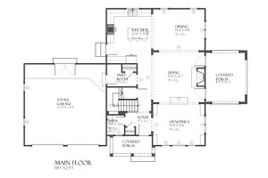 Floor Plan - Main Floor for Prairie House Plan #901-97 - 3 bed, 3.5 bath