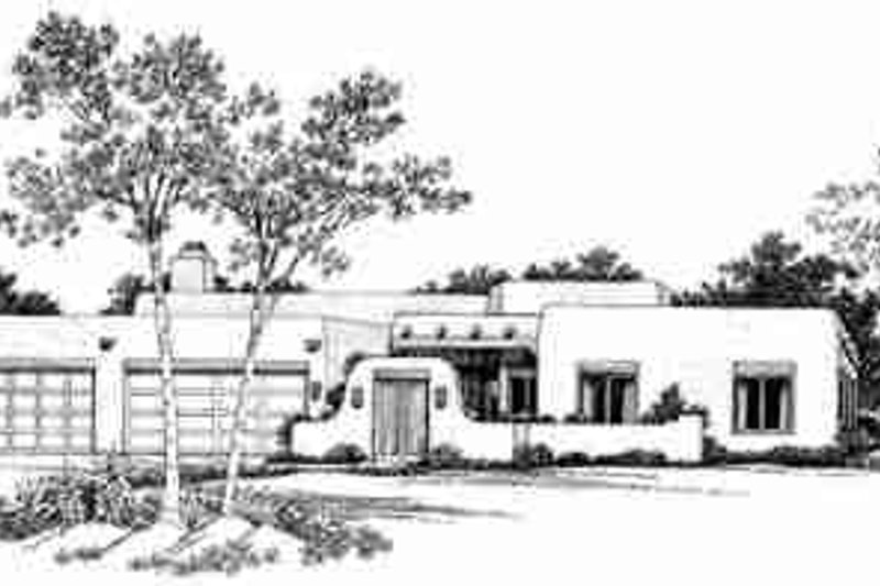 Home Plan - Adobe / Southwestern Exterior - Front Elevation Plan #72-332
