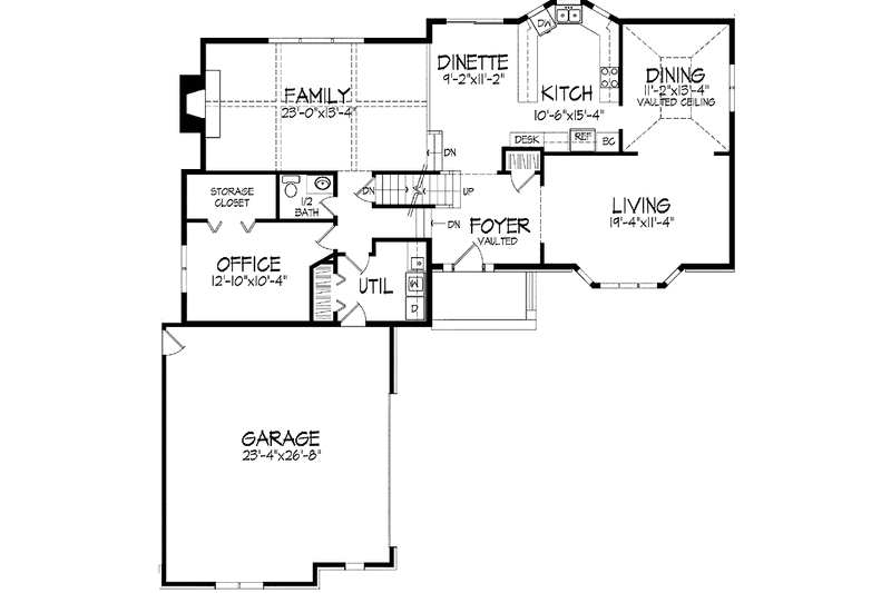 Home Plan - Floor Plan - Main Floor for European House Plan #51-863 - 4 bed, 3.5 bath