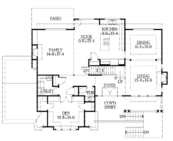 Craftsman Floor Plan - Main Floor Plan #132-401