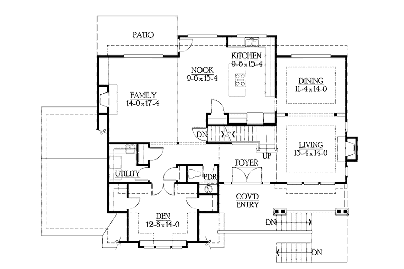 Home Plan - Floor Plan - Main Floor for Craftsman House Plan #132-401 - 4 bed, 3.5 bath
